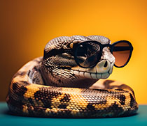 Python mit Sonnenbrille